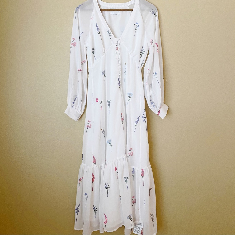 Nwt Asos Design White Button Front Embroidered Ma… - image 3